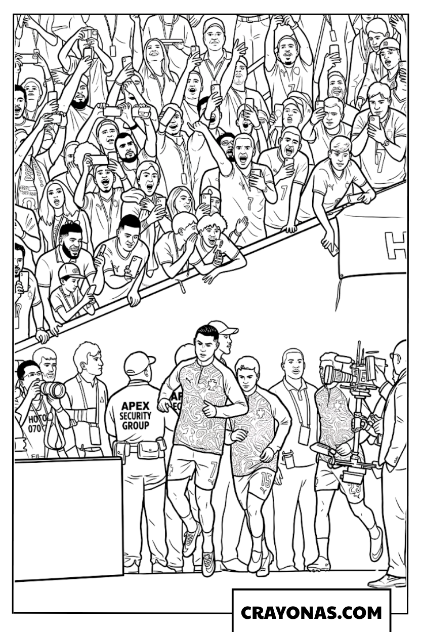 World Cup 2026 Stadium Fans Coloring Page