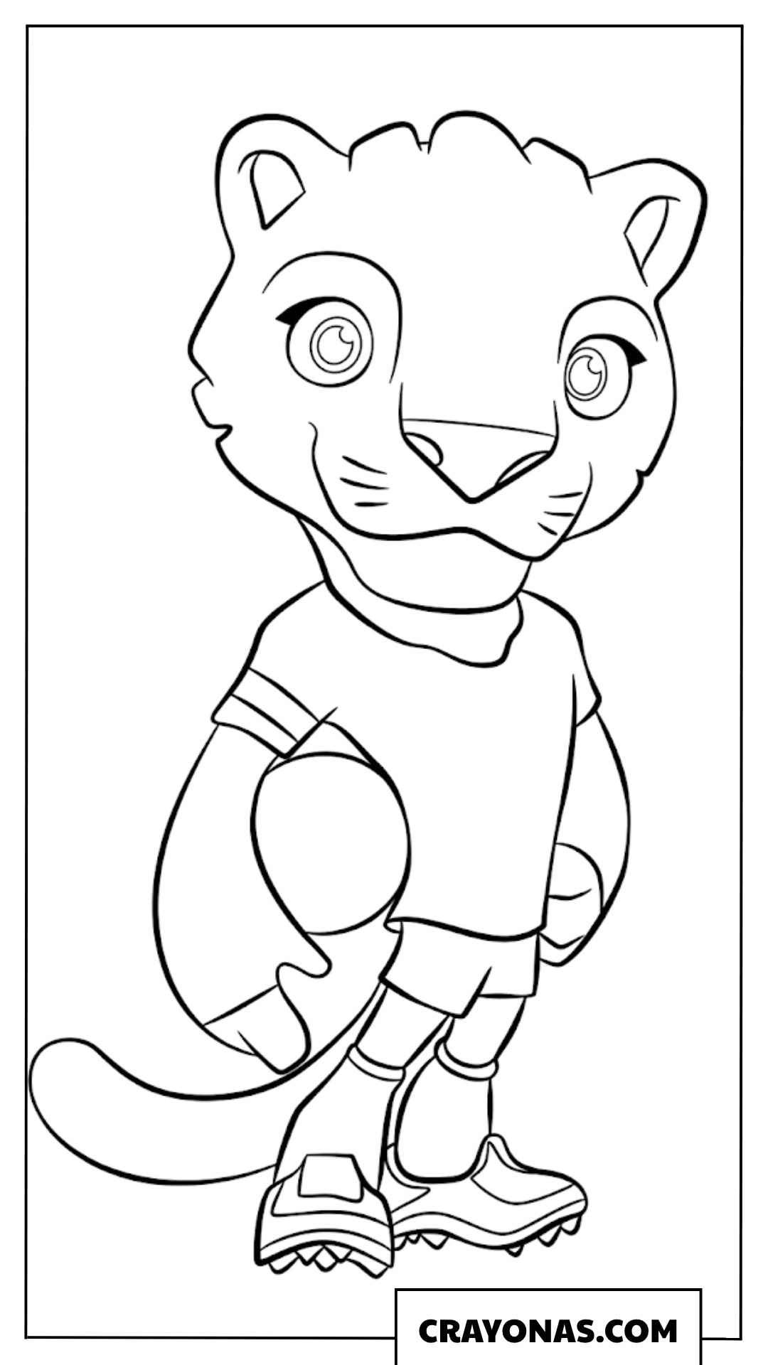 Zayu the Jaguar Soccer Player Coloring Page