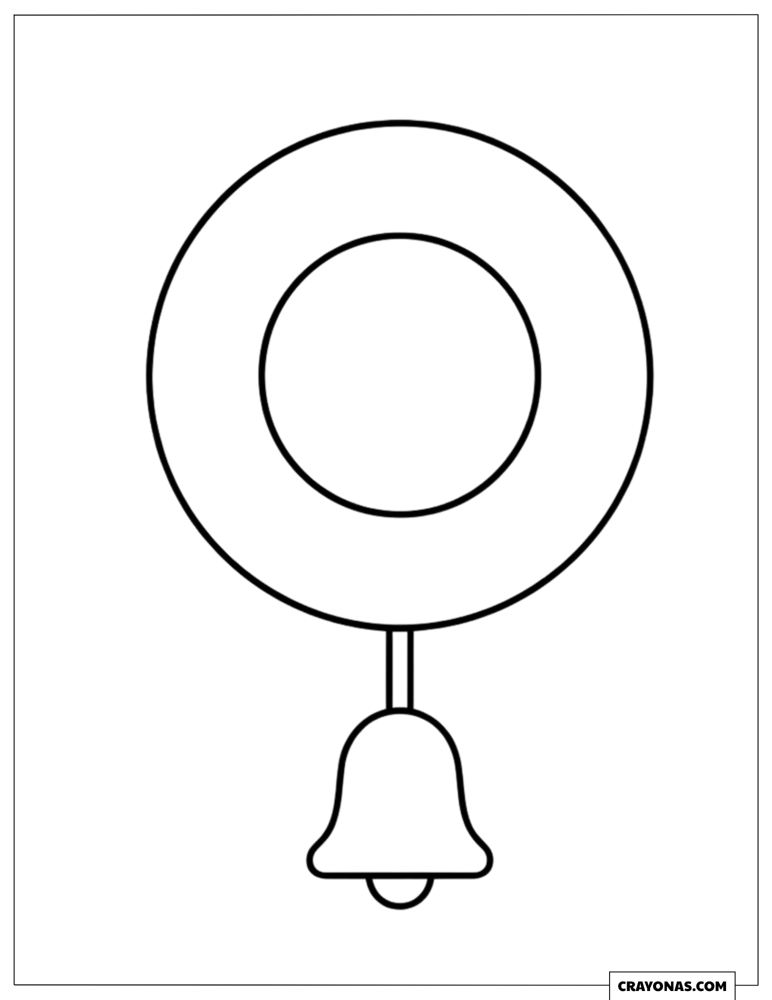 Easy Christmas Wreath Hanging a Bell Coloring Sheet for Preschooler