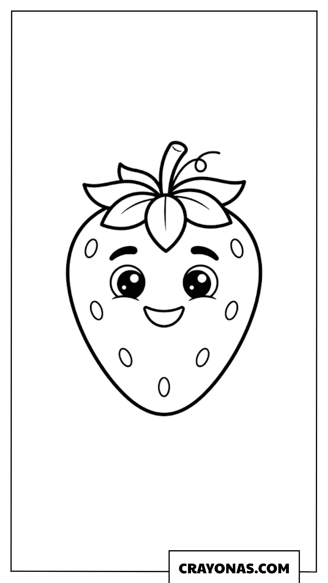 Adorable Smiling Strawberry Coloring Page
