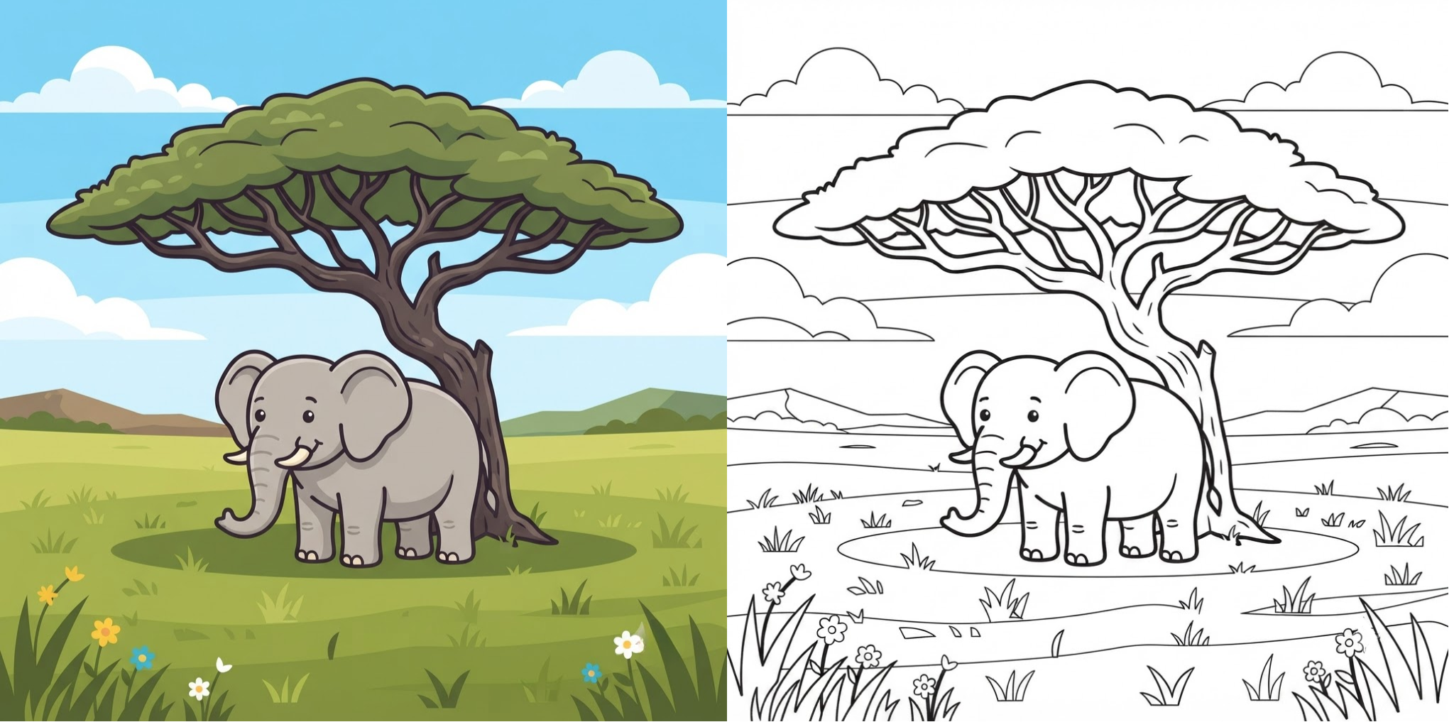 African Elephant Coloring Pages ft - 1