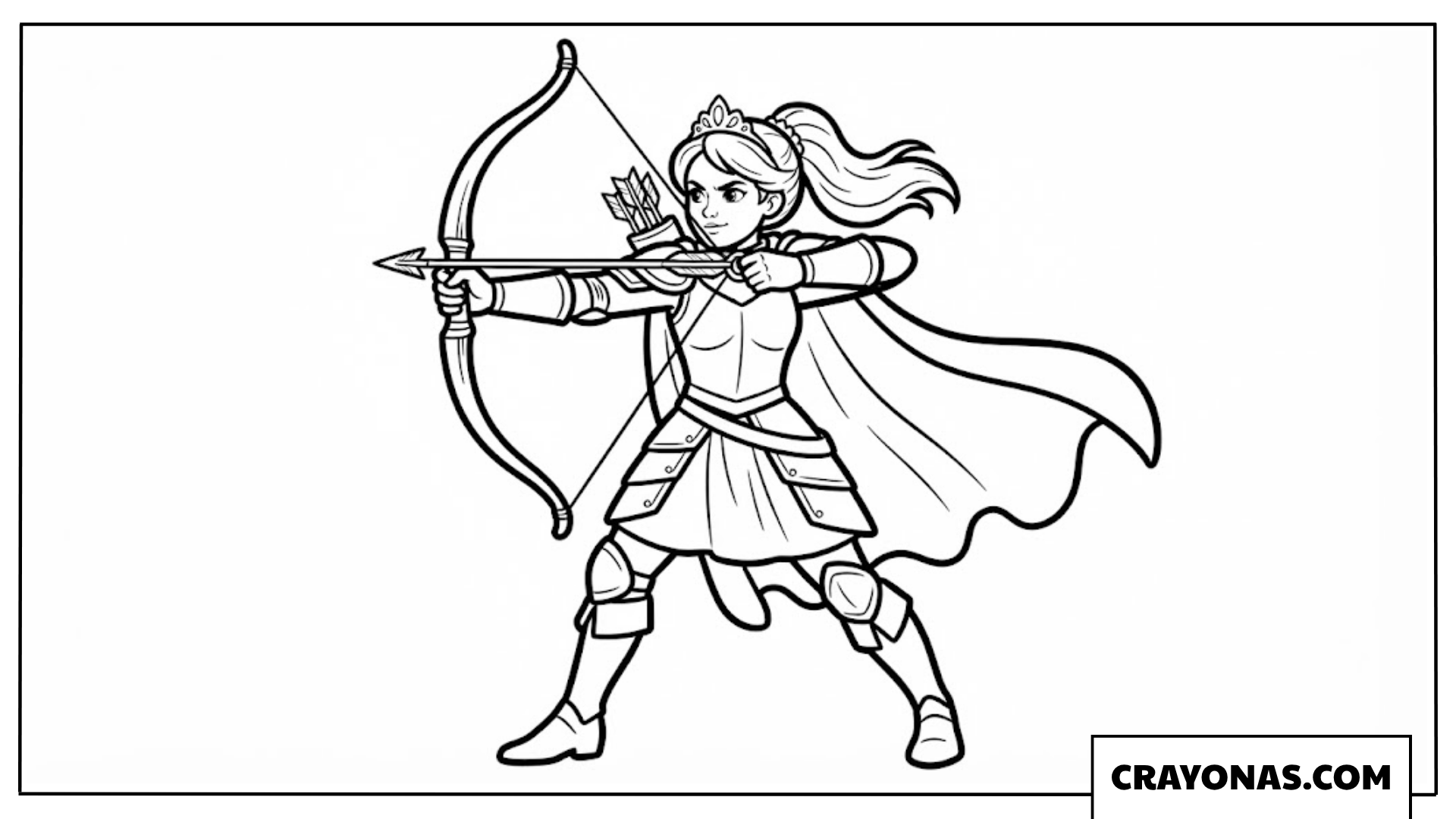 Archer Princess Coloring Page