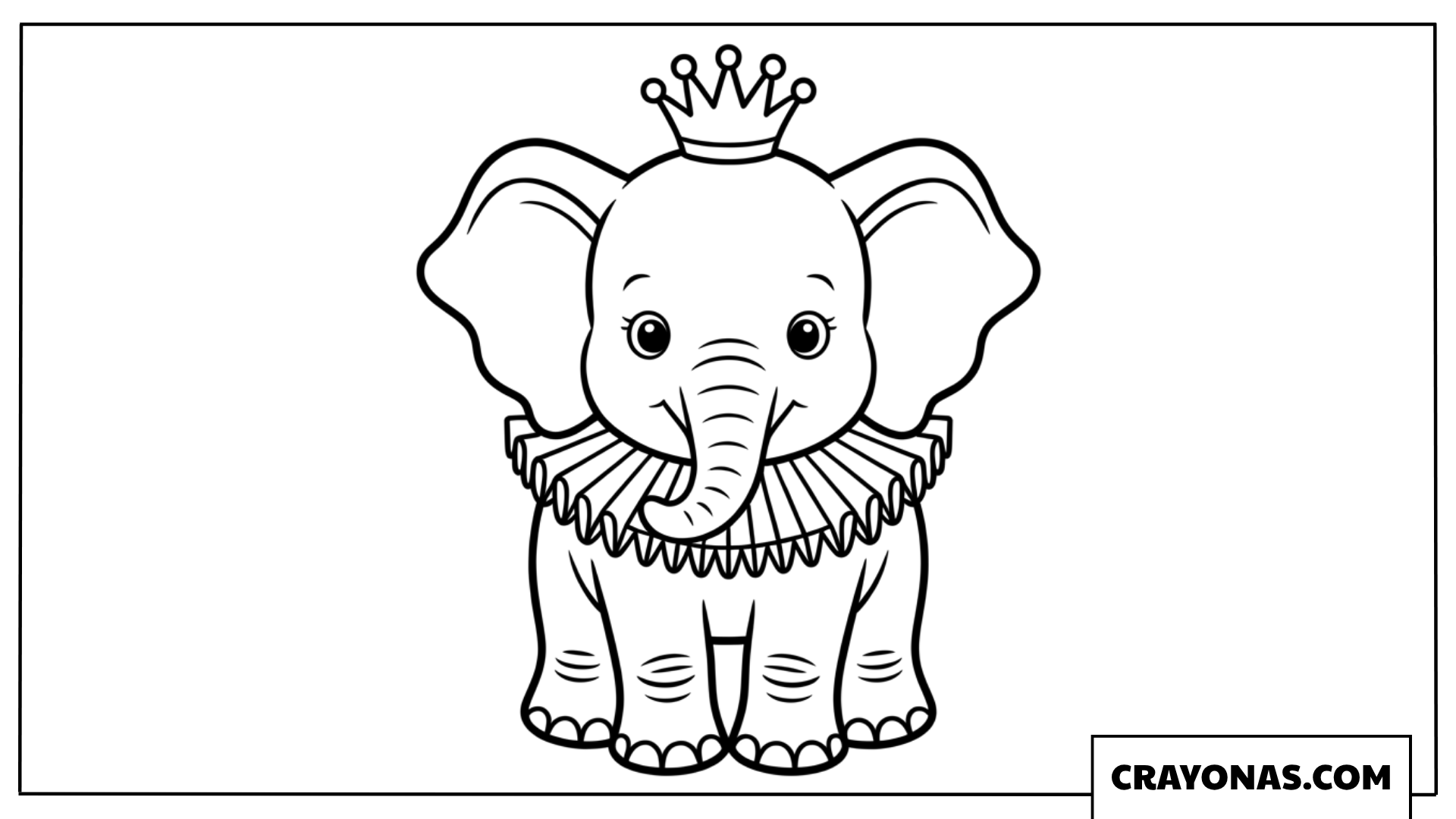 Baby Elephant Circus Performer Coloring Page