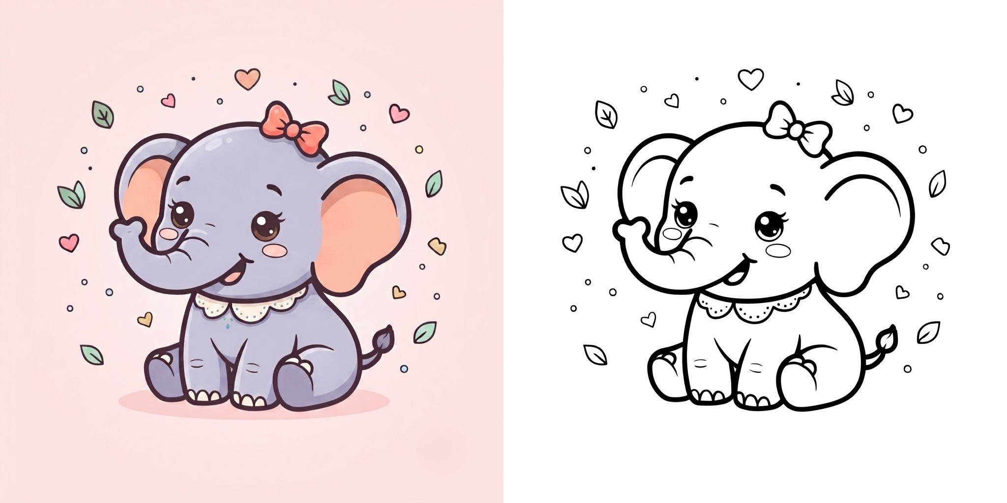 Baby Elephant Coloring Pages ft - 1