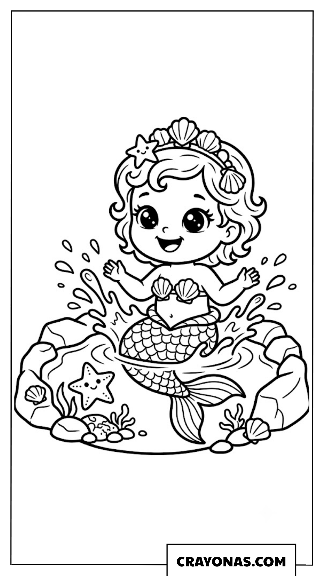 Baby Mermaid Princess Coloring Page