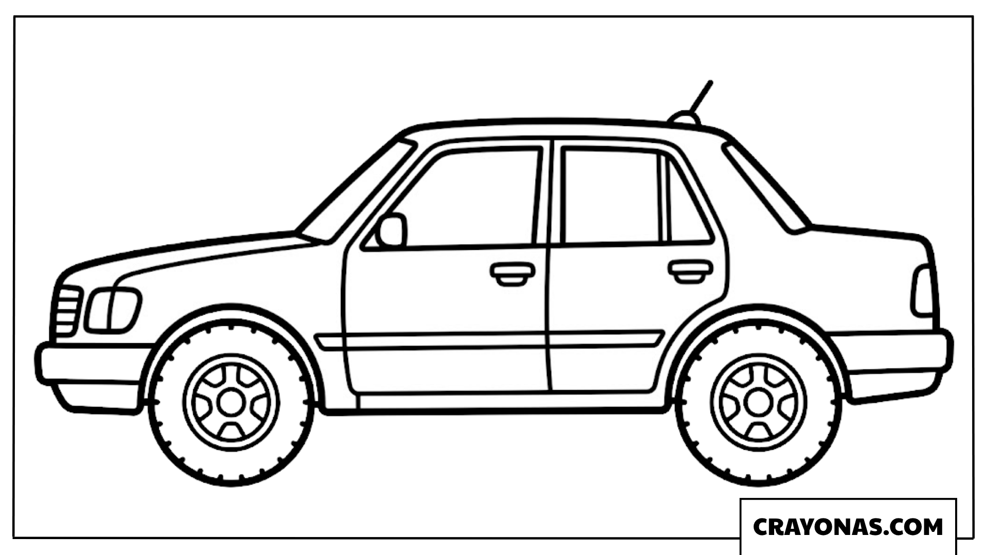 Basic Sedan Car Side Profile Coloring Page