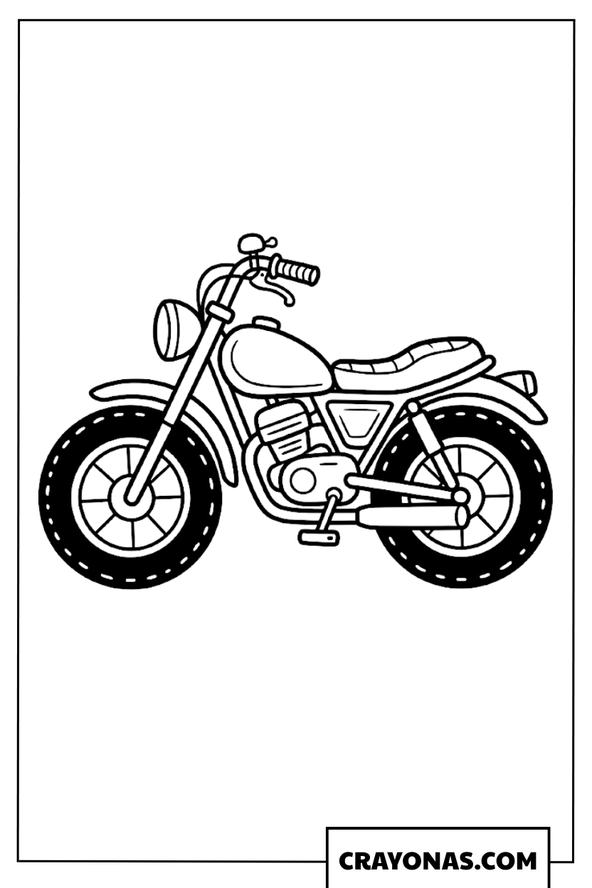 Basic Vintage Motorcycle Silhouette Coloring Page