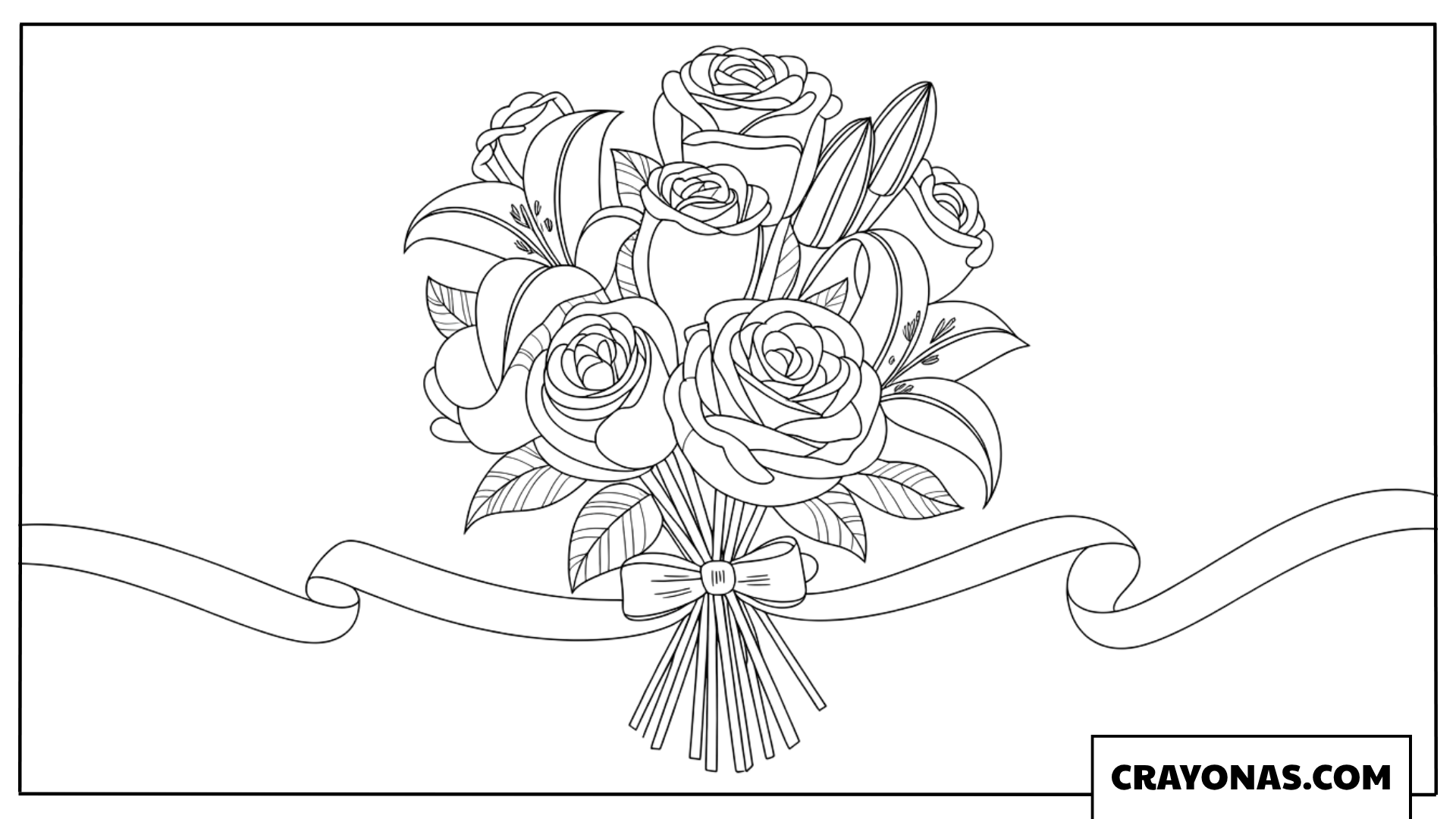 Beautiful Flower Bouquet Coloring Page
