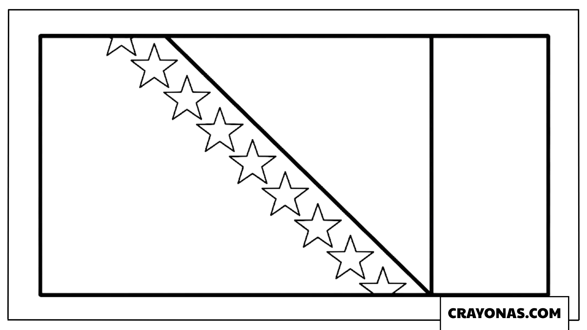 Bosnia and Herzegovina Flag Coloring Page