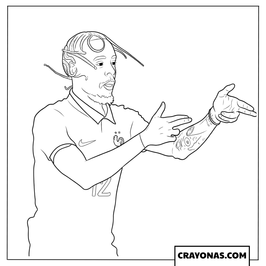 Bradley Barcola Gun Celebration Coloring Page