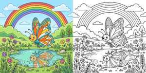 Butterfly Rainbow Coloring Pages ft - 1