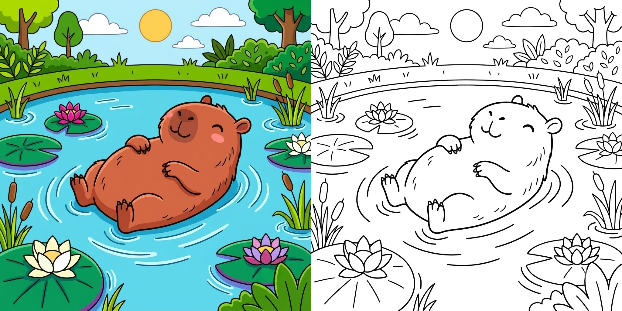Capybara Coloring Pages ft - Capybara Coloring Pages ft