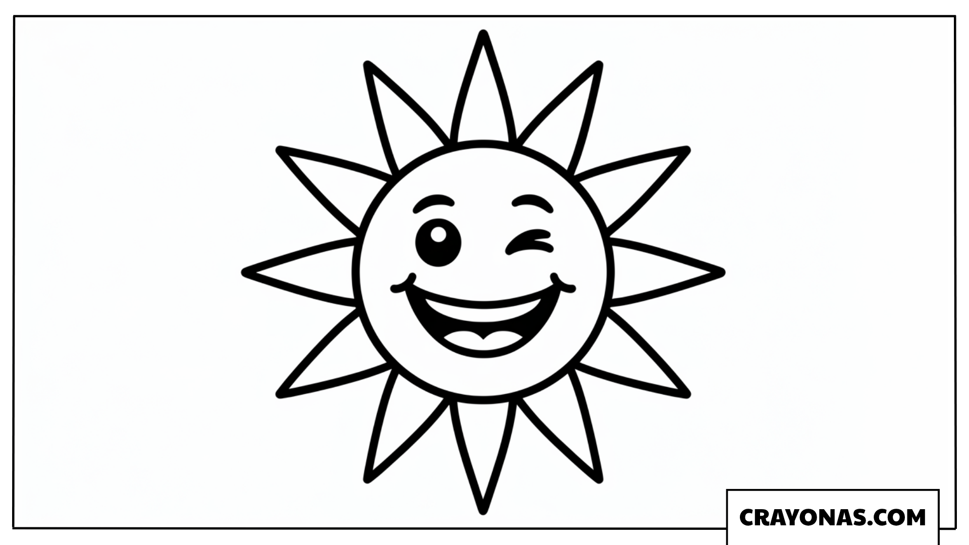 Cheerful Sun with Big Smile Coloring Page