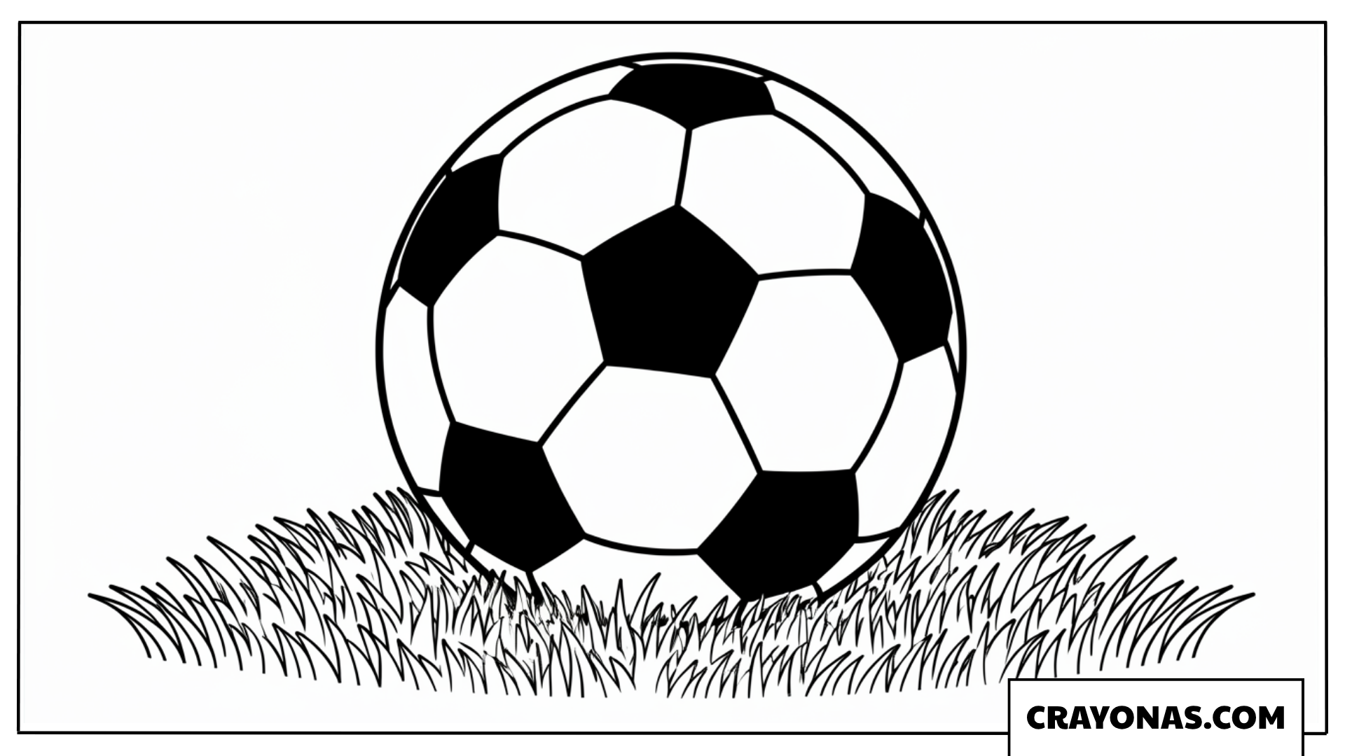 Classic Soccer Ball on Grass Coloring Page