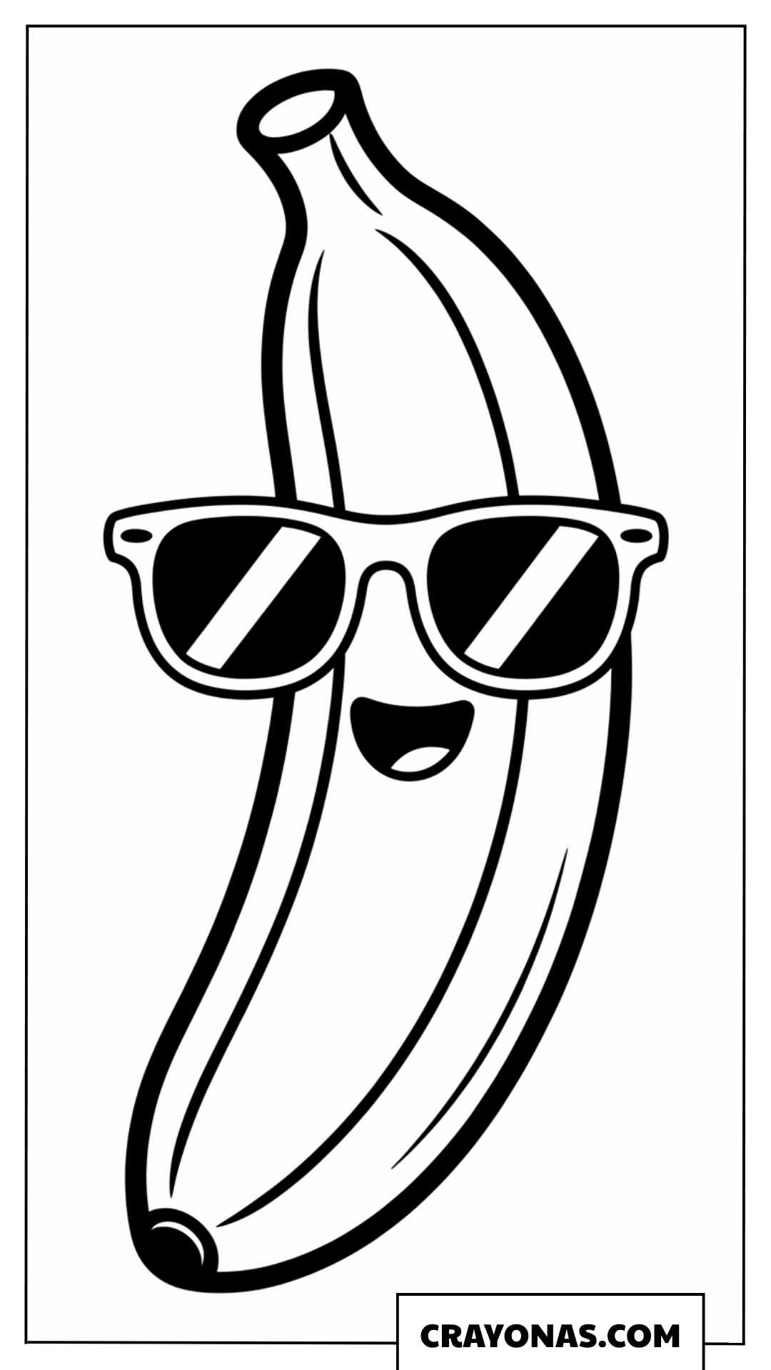 Cool Smiling Banana Coloring Page