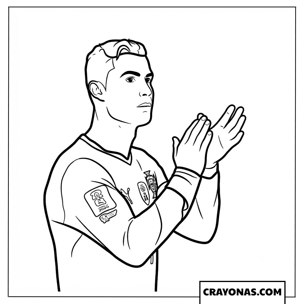 Cristiano Ronaldo Emotional Applause Coloring Page