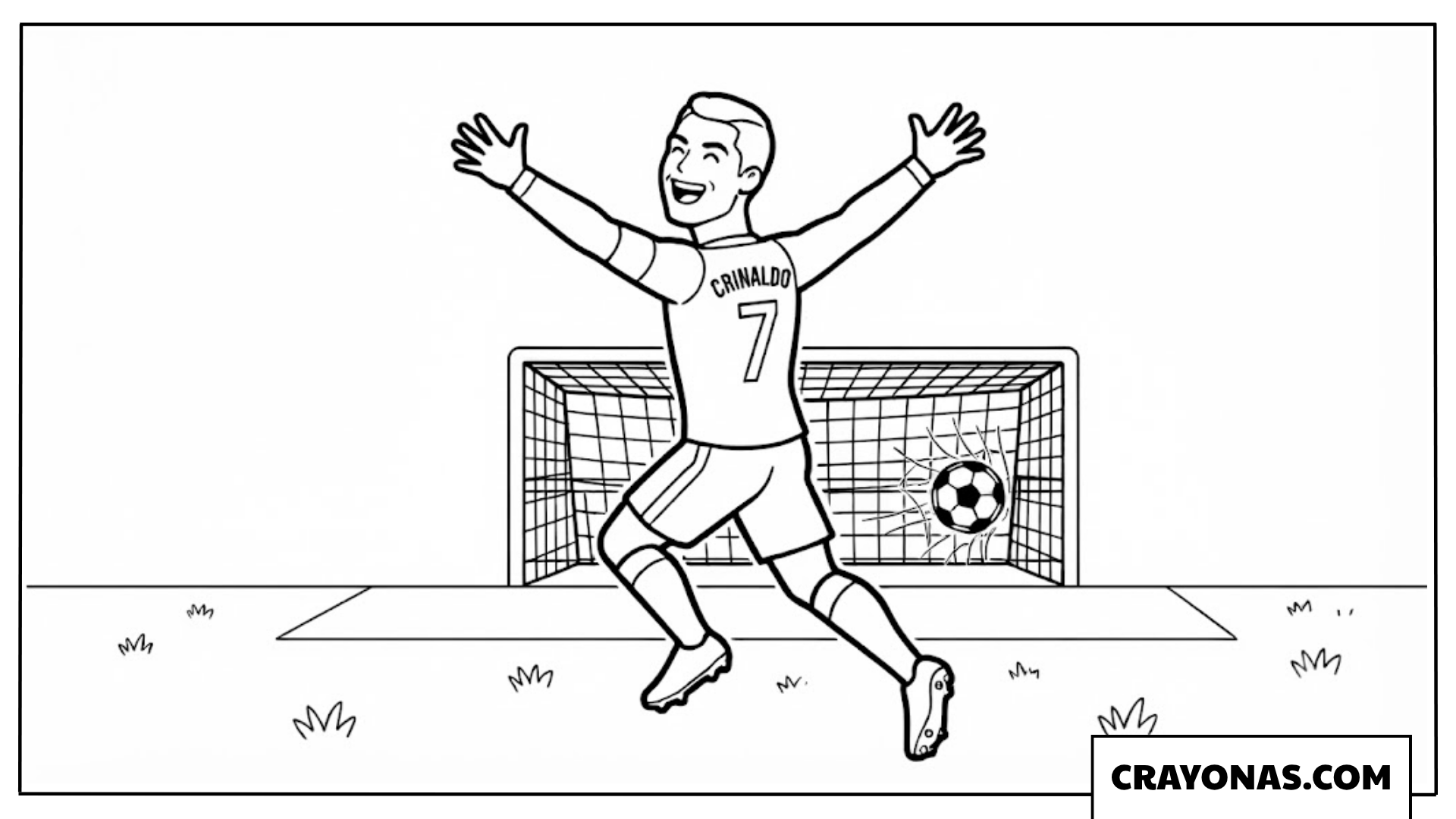 Cristiano Ronaldo Goal Celebration Coloring Page