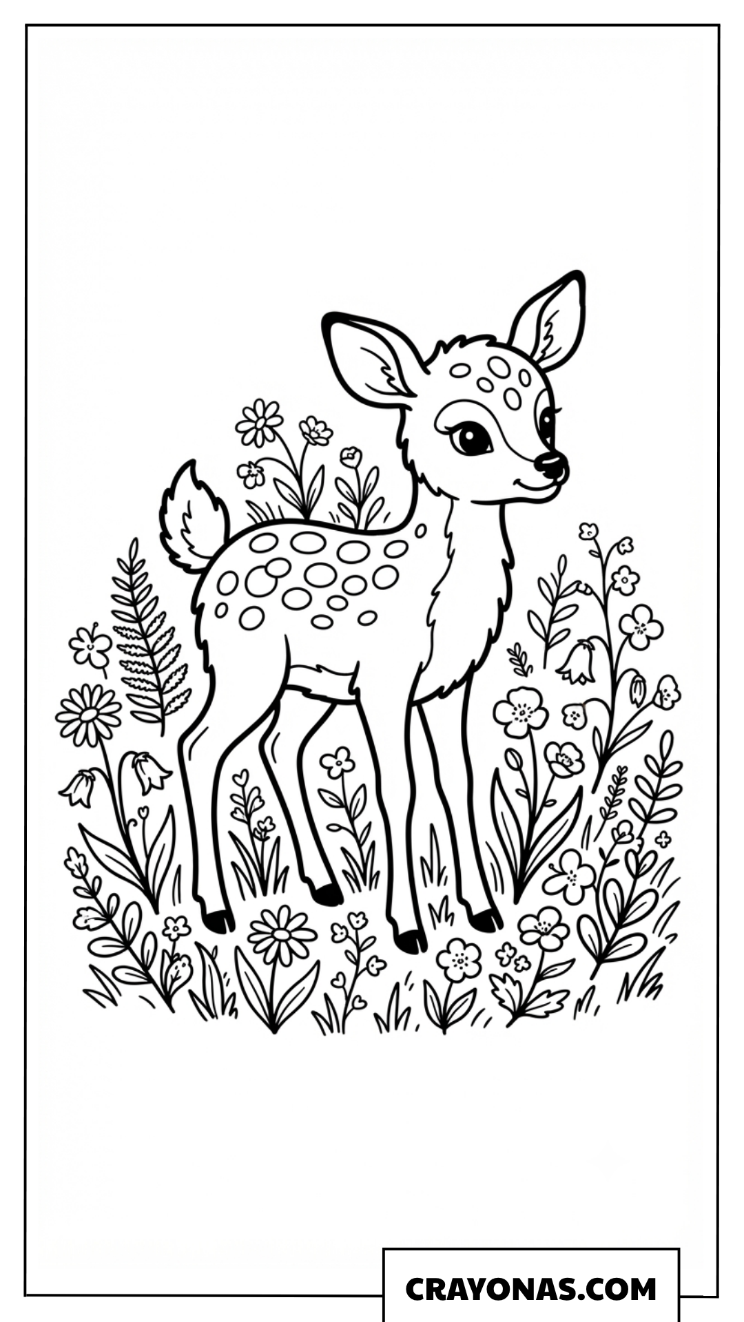 Cute Baby Deer Coloring Page
