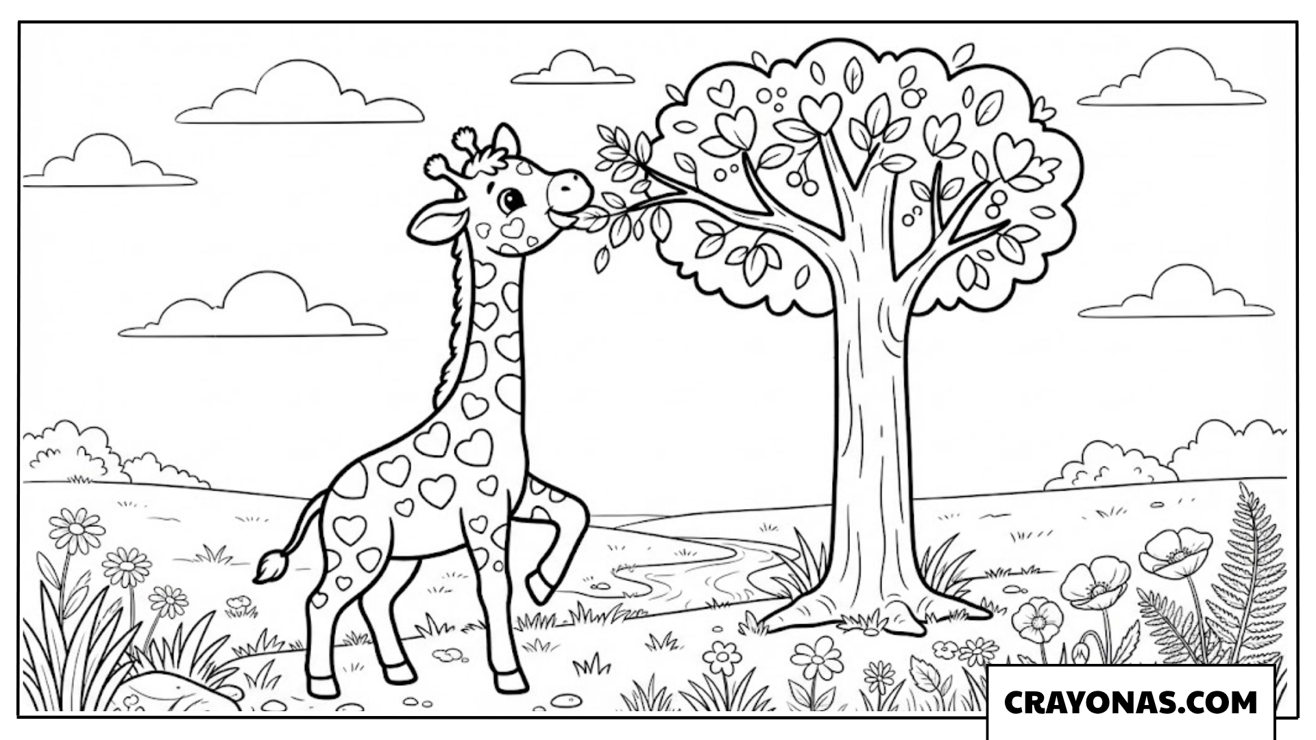 Cute Baby Giraffe Coloring Page