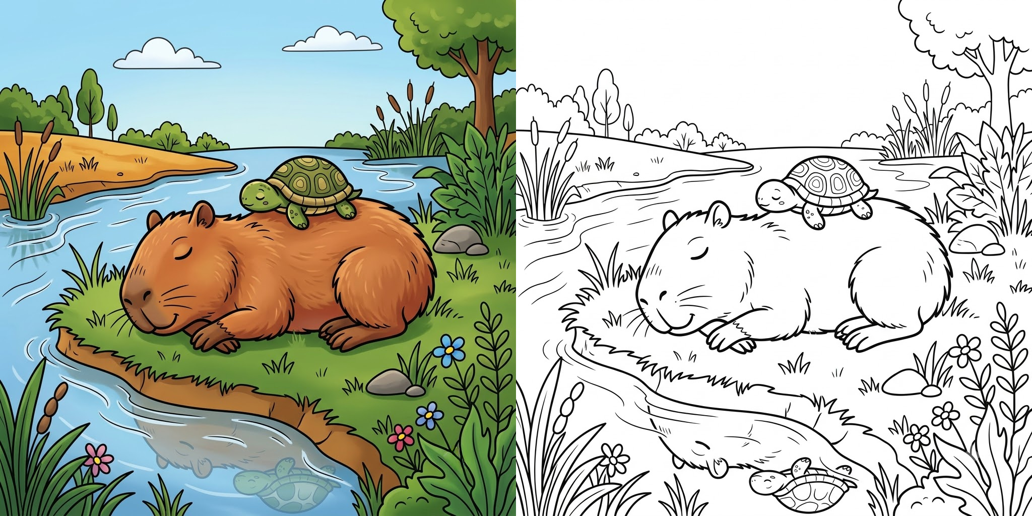 Cute Capybara Coloring Pages ft - Cute Capybara Coloring Pages ft