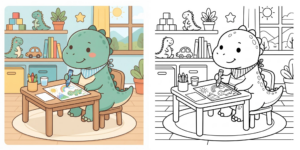 Cute Dinosaur Coloring Pages ft - 2