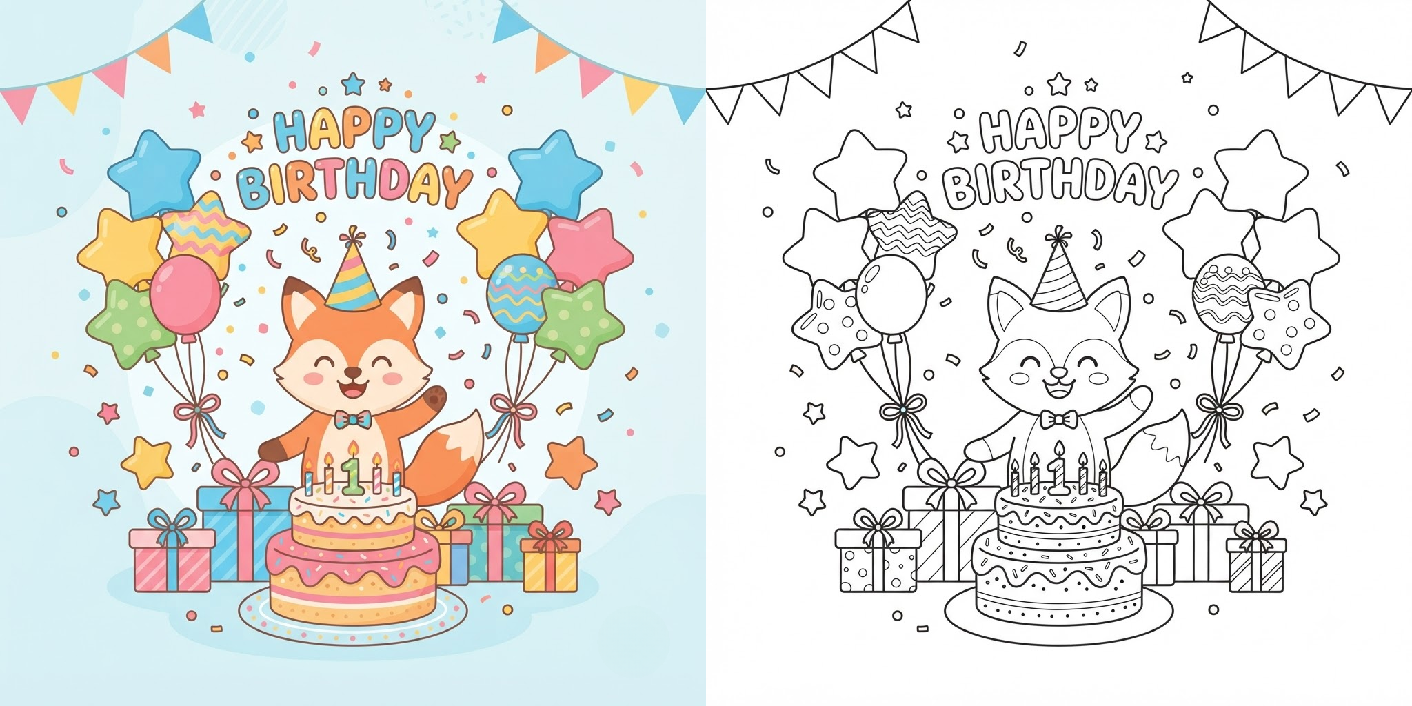 Cute Happy Birthday Coloring Pages ft - 2