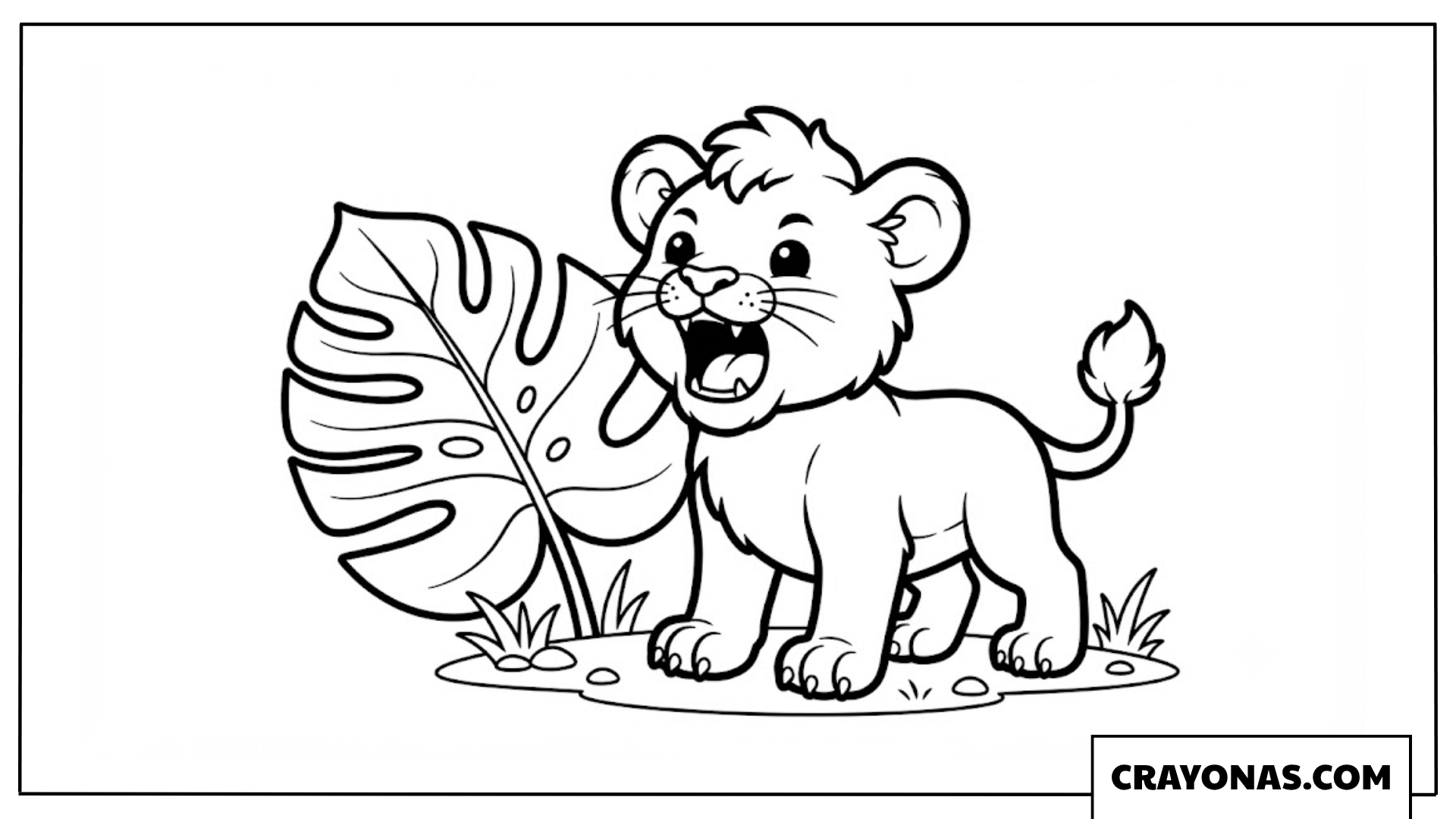 Cute Lion Cub Coloring Page