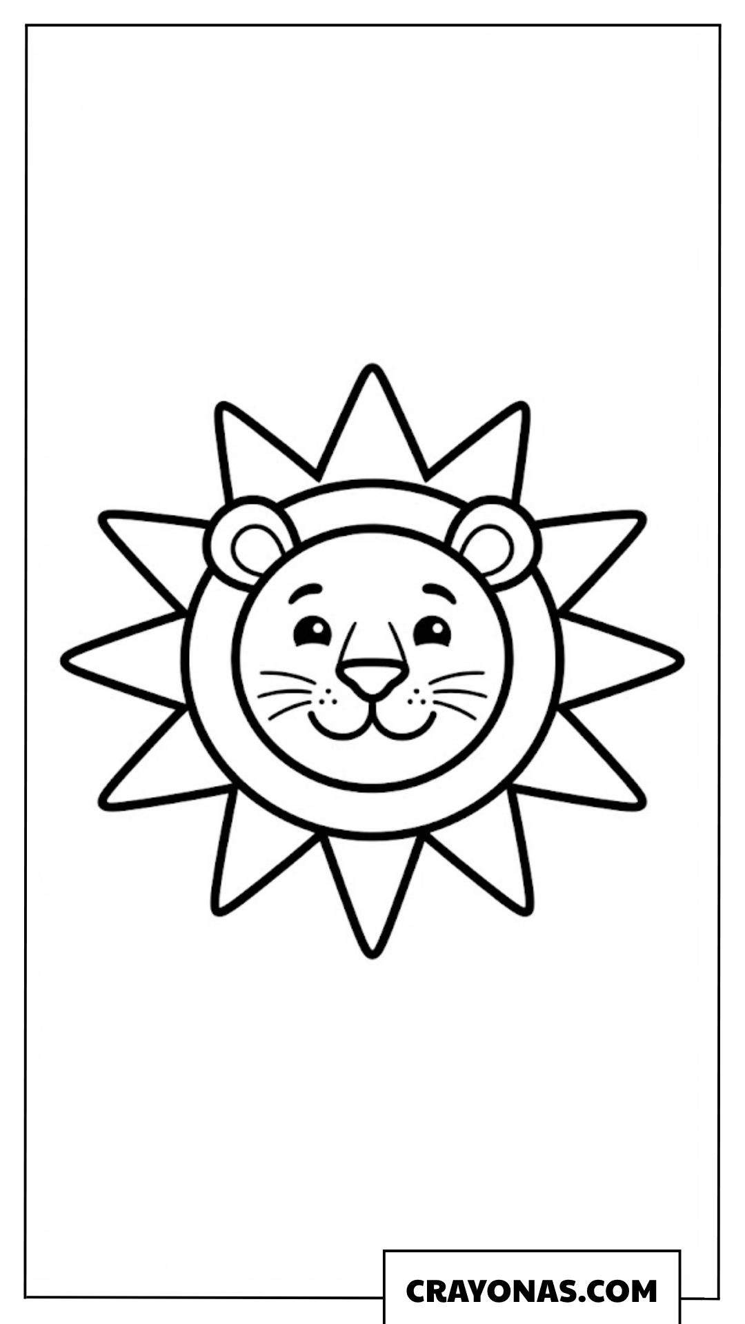 Cute Lion Face Coloring Page