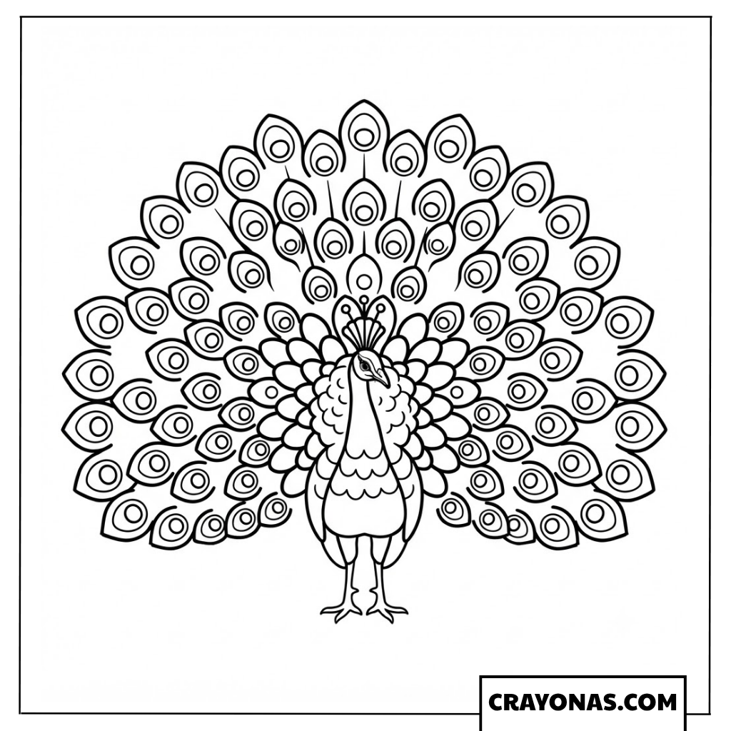 Cute Peacock Coloring Page