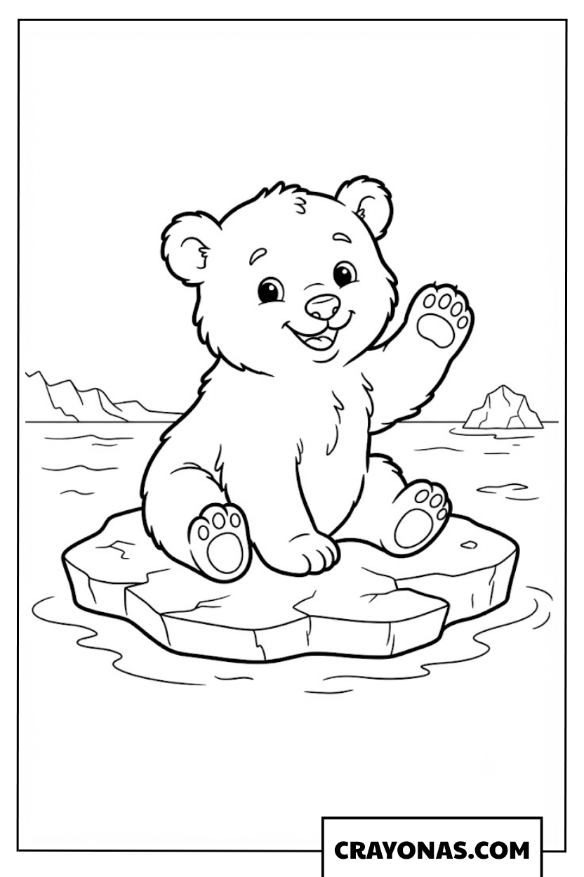 Cute Polar Bear Coloring Page