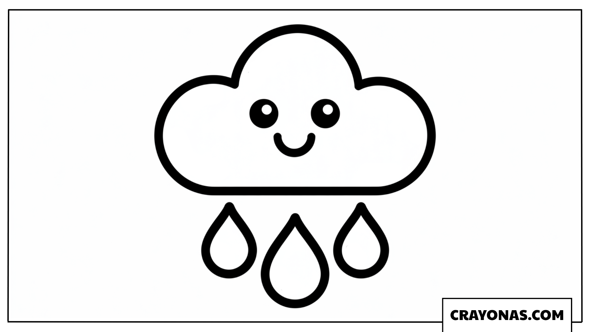 Cute Rain Cloud Coloring Page