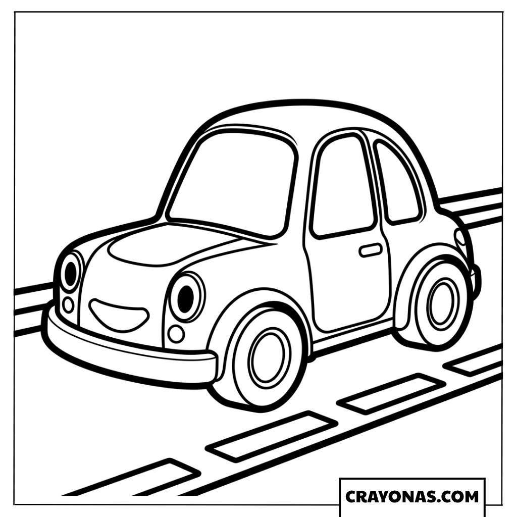 Cute Simple Car Coloring Page