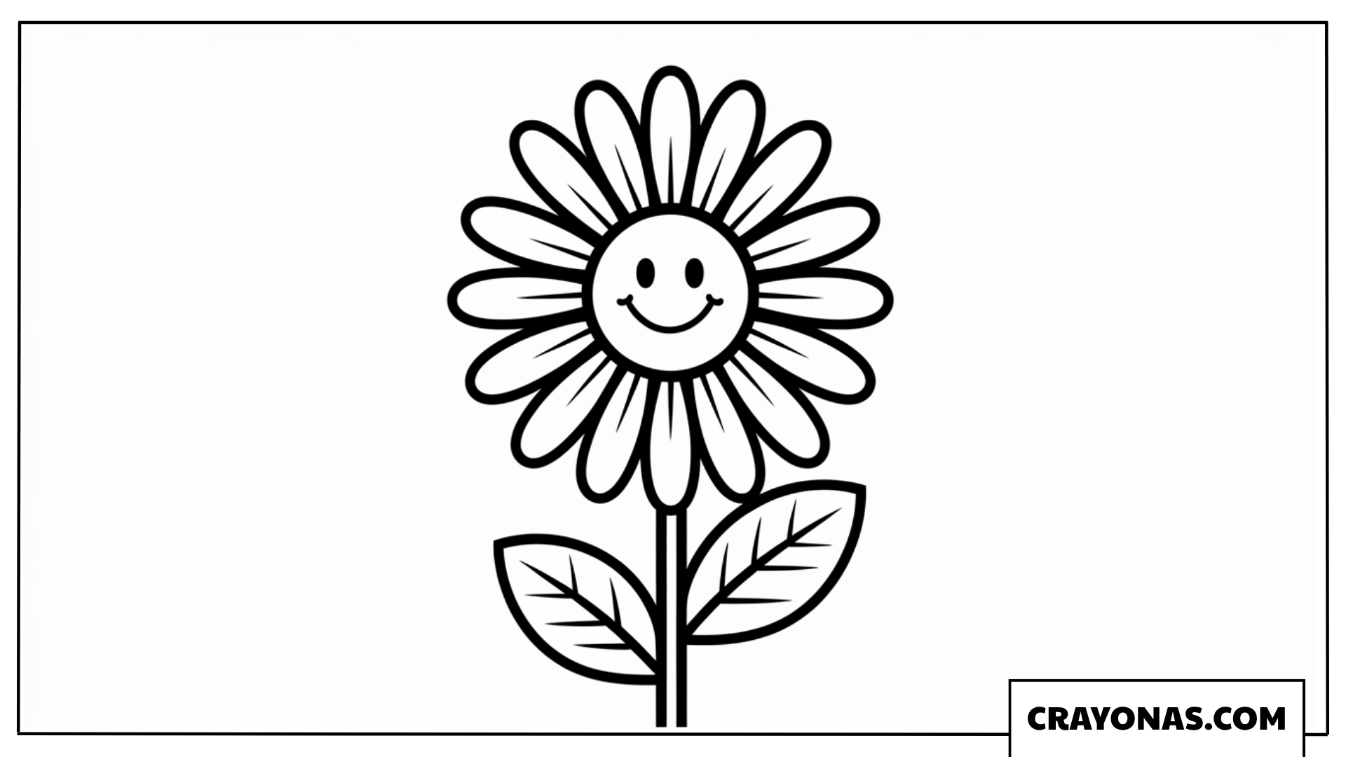 Cute Smiling Flower Coloring Page