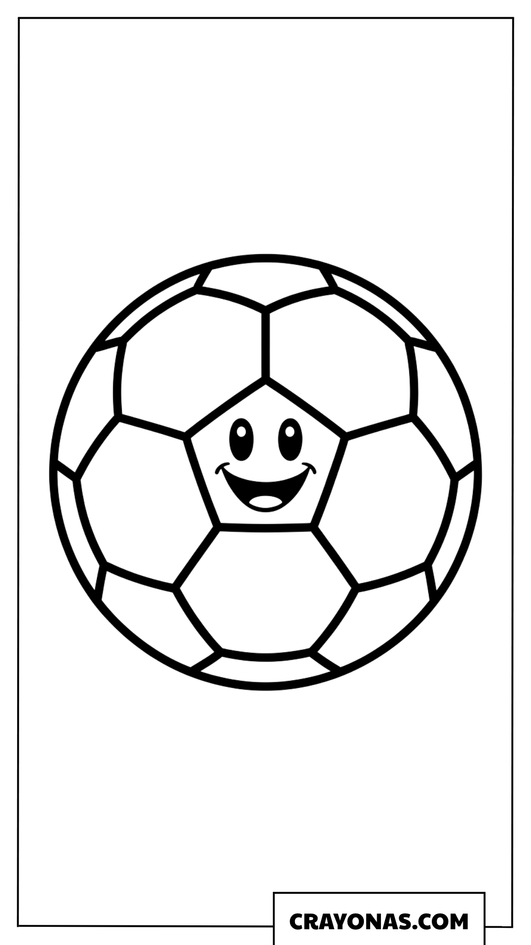 Cute Smiling Soccer Ball Coloring Page