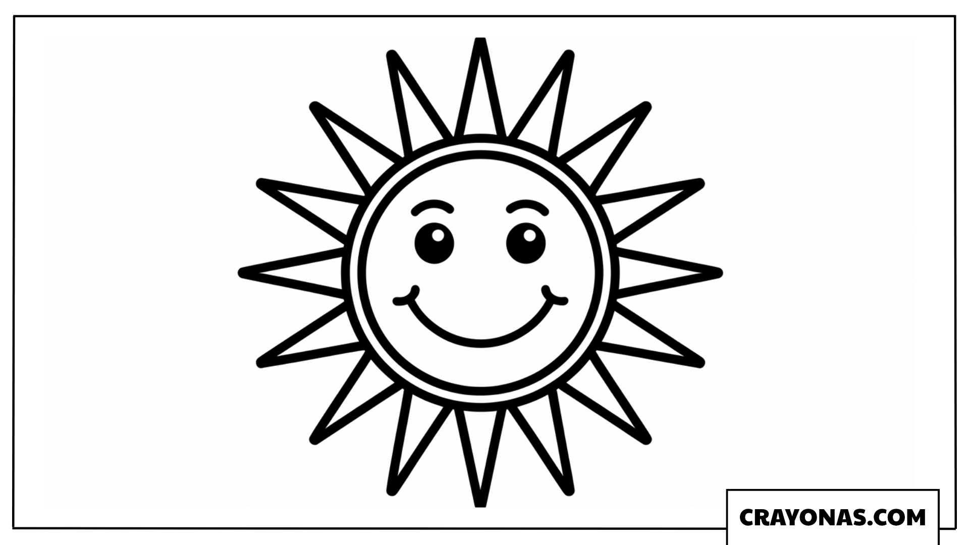 Cute Smiling Sun Coloring Page