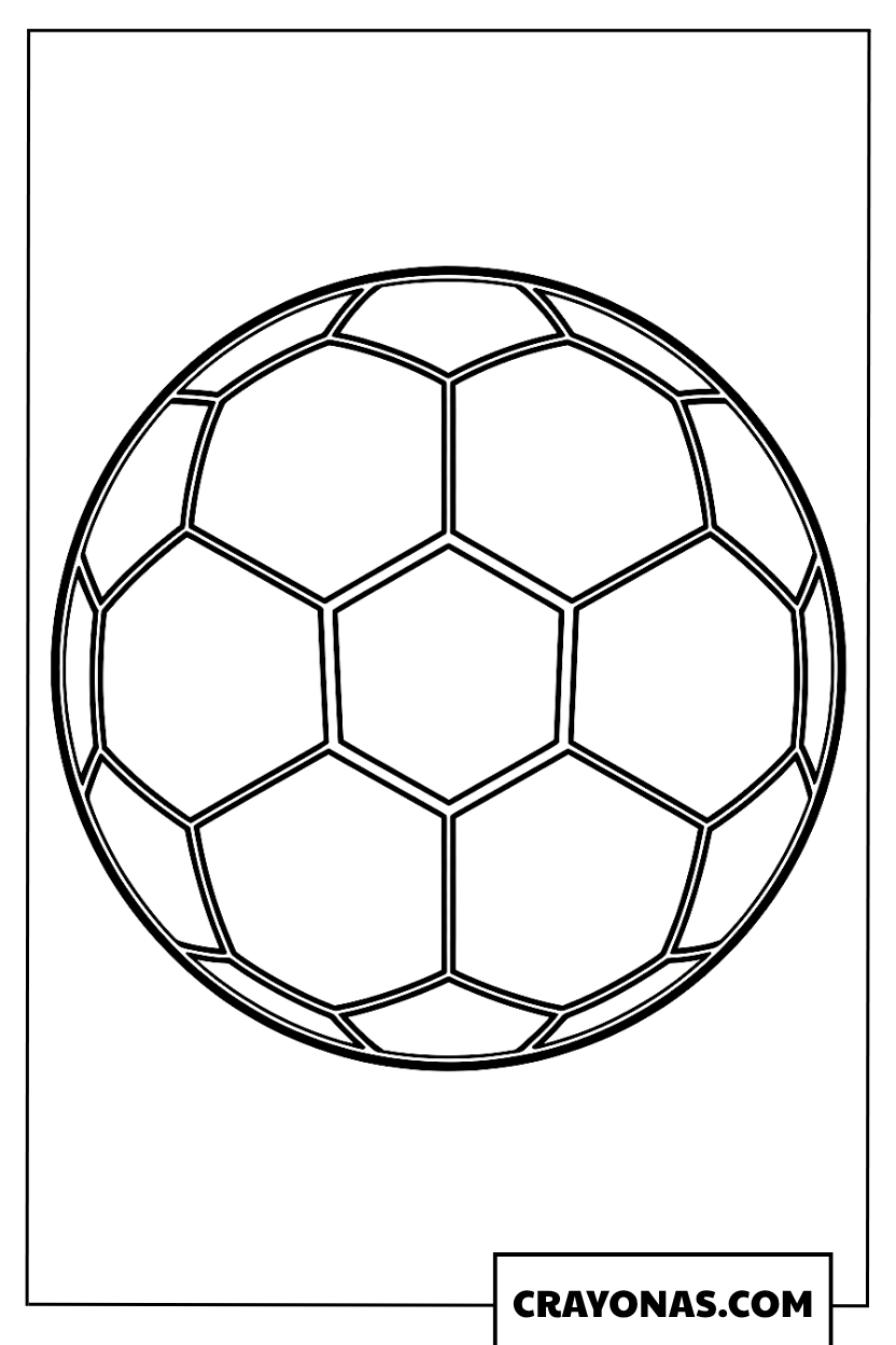 Detailed Soccer Ball Outline Coloring Page