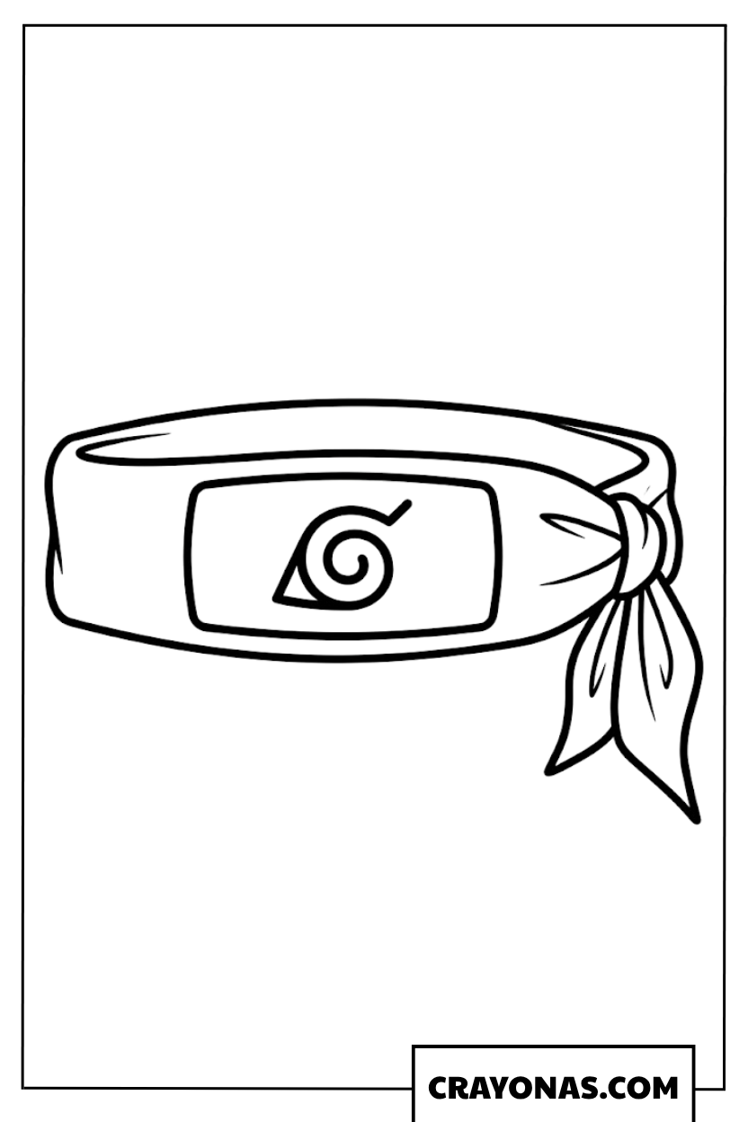 Easy Hidden Leaf Village Ninja Headband Protector Coloring Page