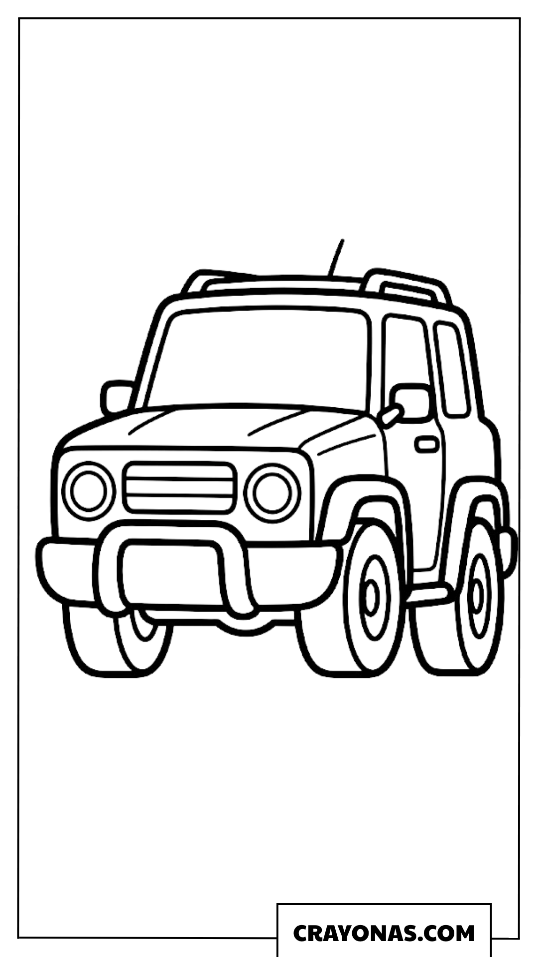 Easy Off-Road SUV Vehicle Outline Coloring Page