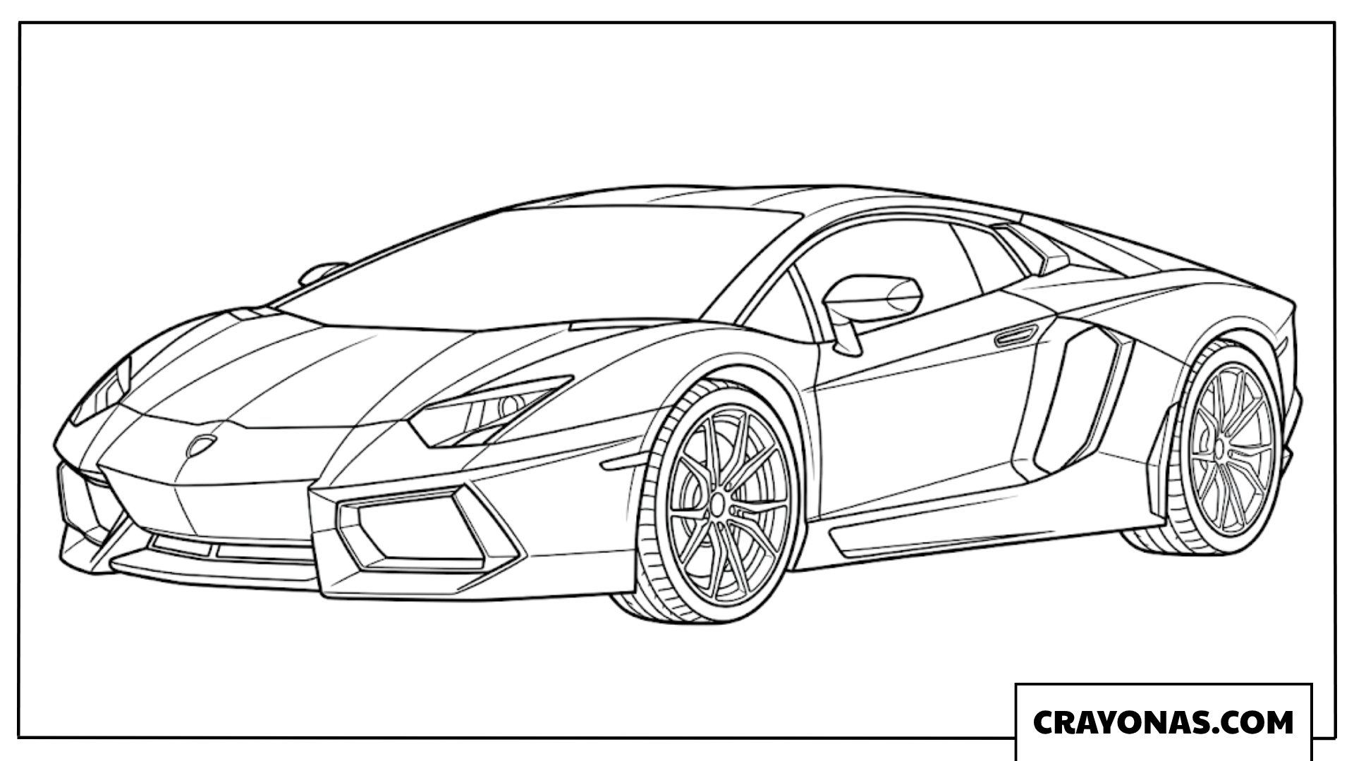 Easy Sleek Italian Supercar Outline Coloring Page