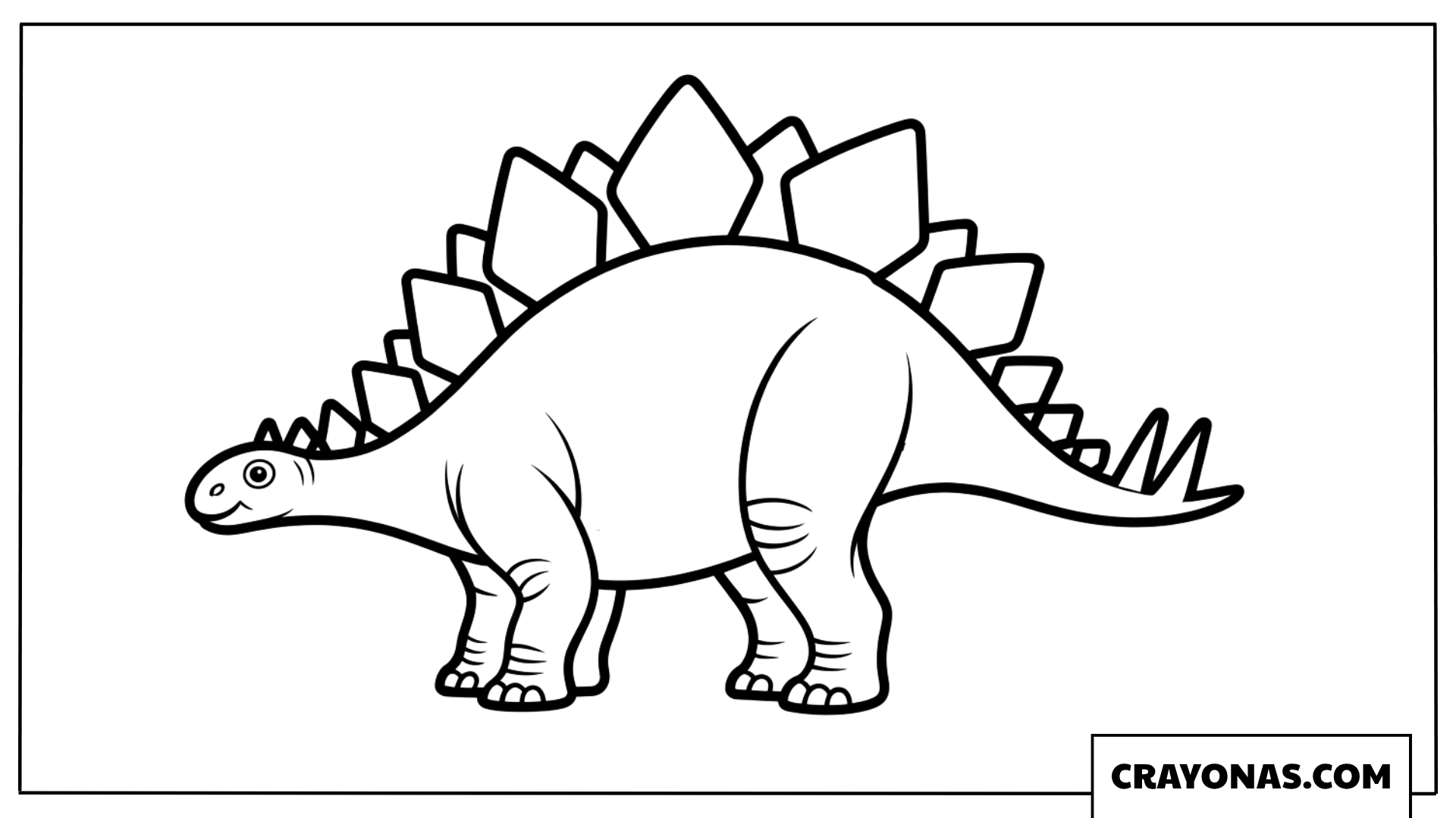 Easy Stegosaurus Dinosaur Outline Coloring Page