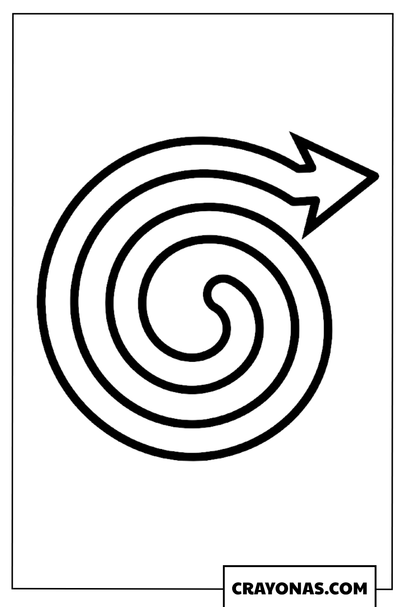Easy Uzumaki Clan Spiral Crest Symbol Coloring Page
