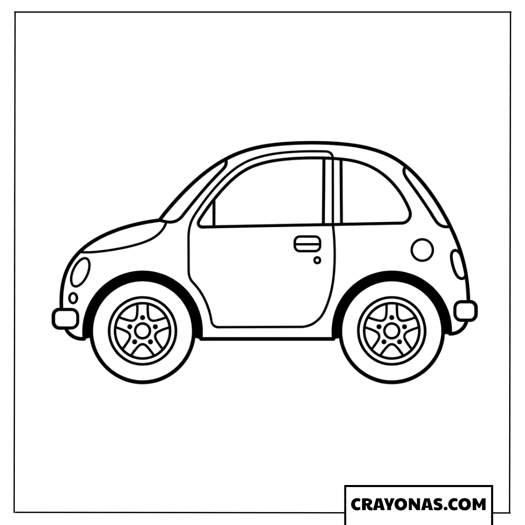 Easy Vintage Beetle Car Coloring Page