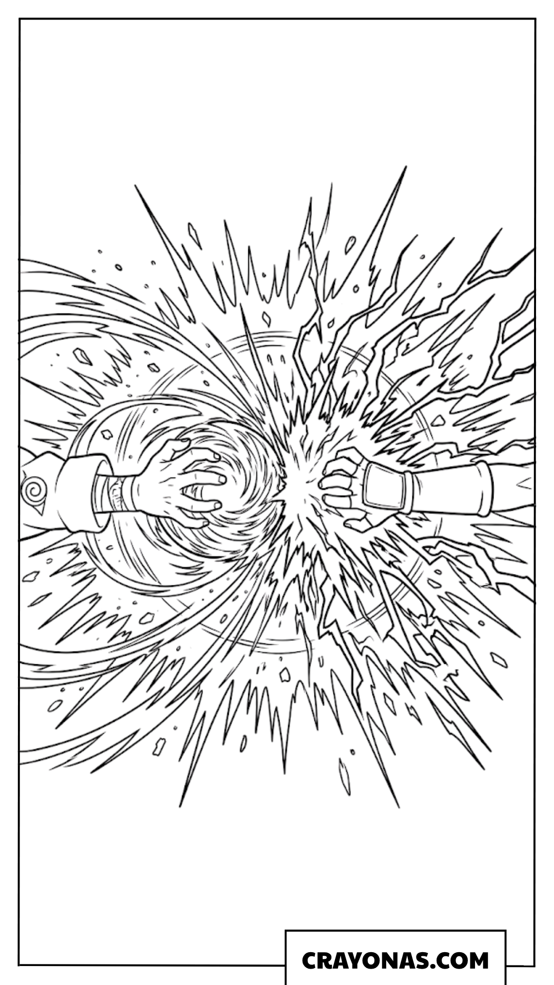 Epic Rasengan vs Chidori Energy Collision Coloring Page