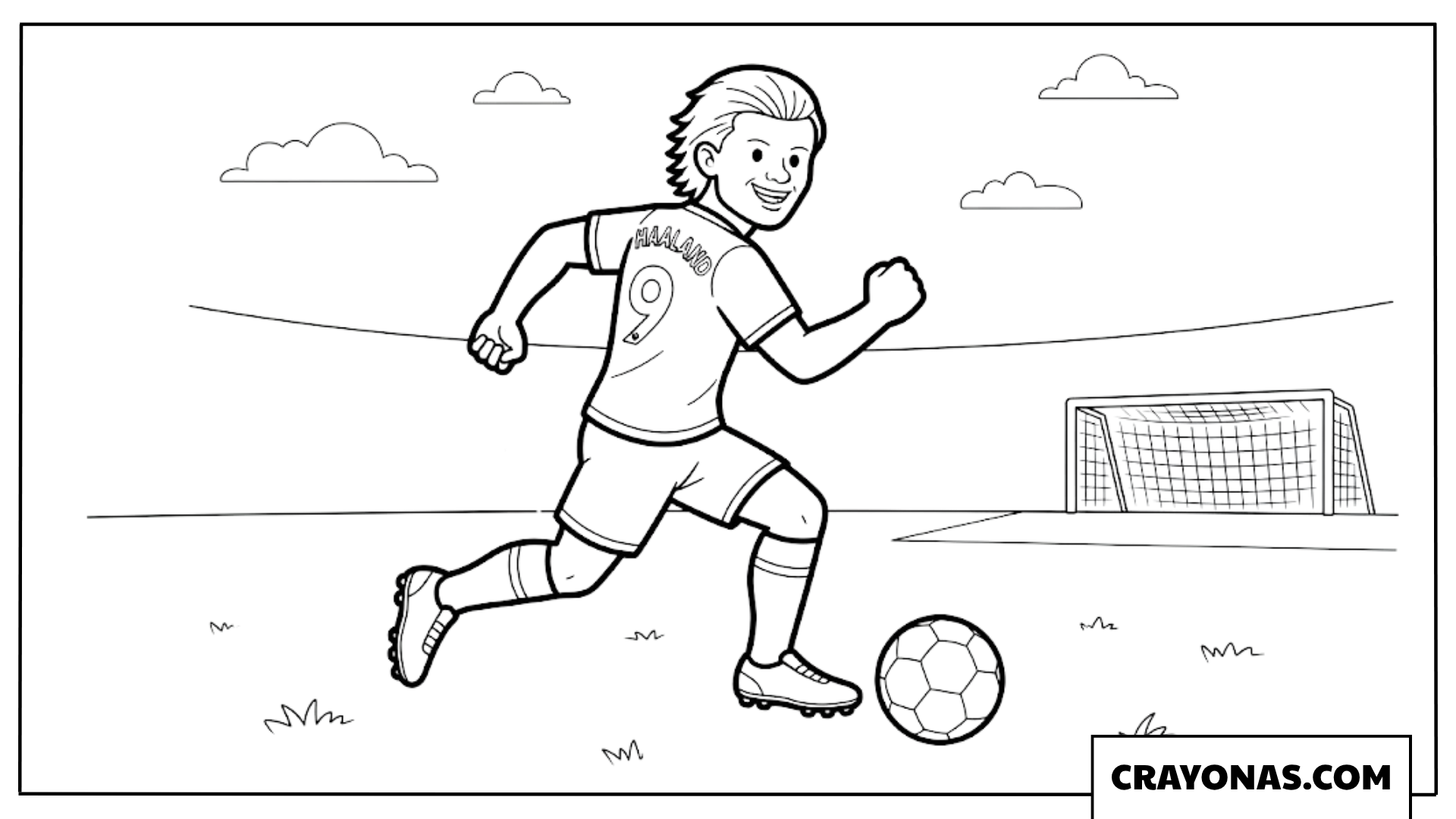 Erling Haaland Soccer Player Coloring Page