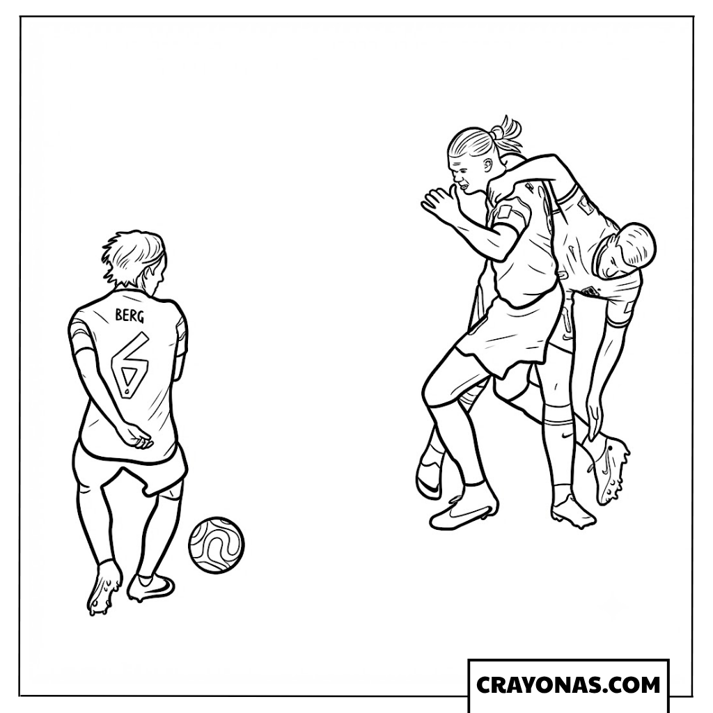 Erling Haaland vs John Stones Coloring Page