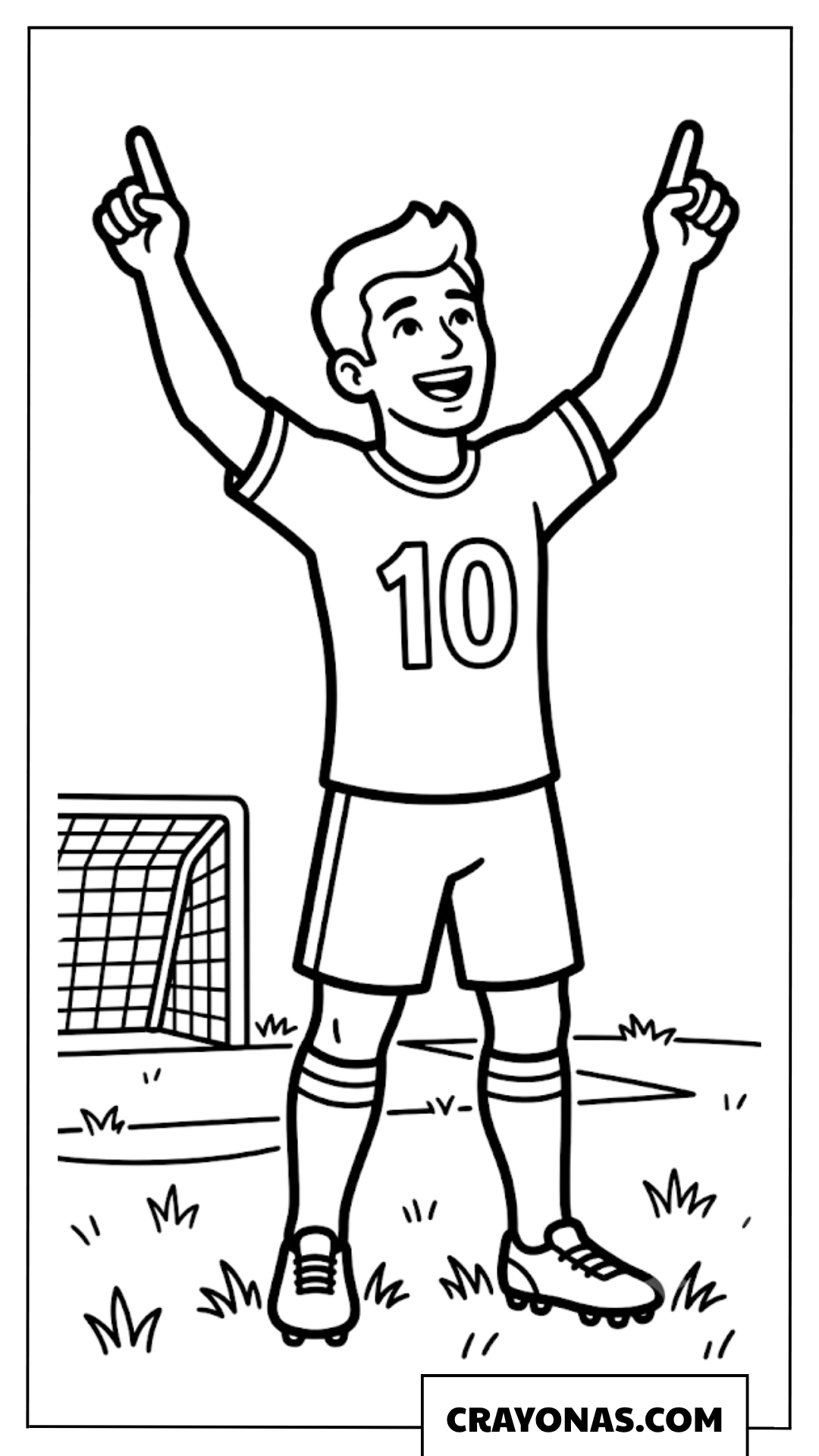Famous Soccer Star Celebrating Goal Coloring Page