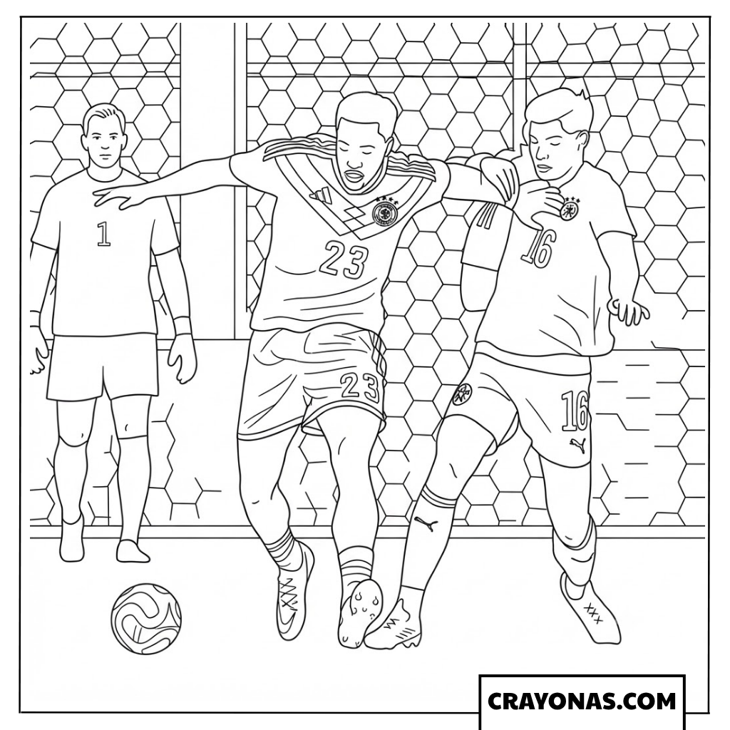 Felix Nmecha vs Damian Bobadilla Tackle Coloring Page