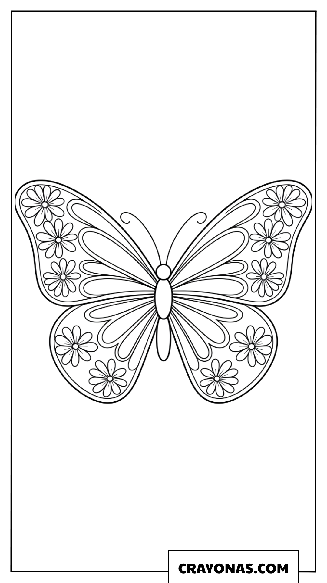 Floral Mandala Butterfly Coloring Page