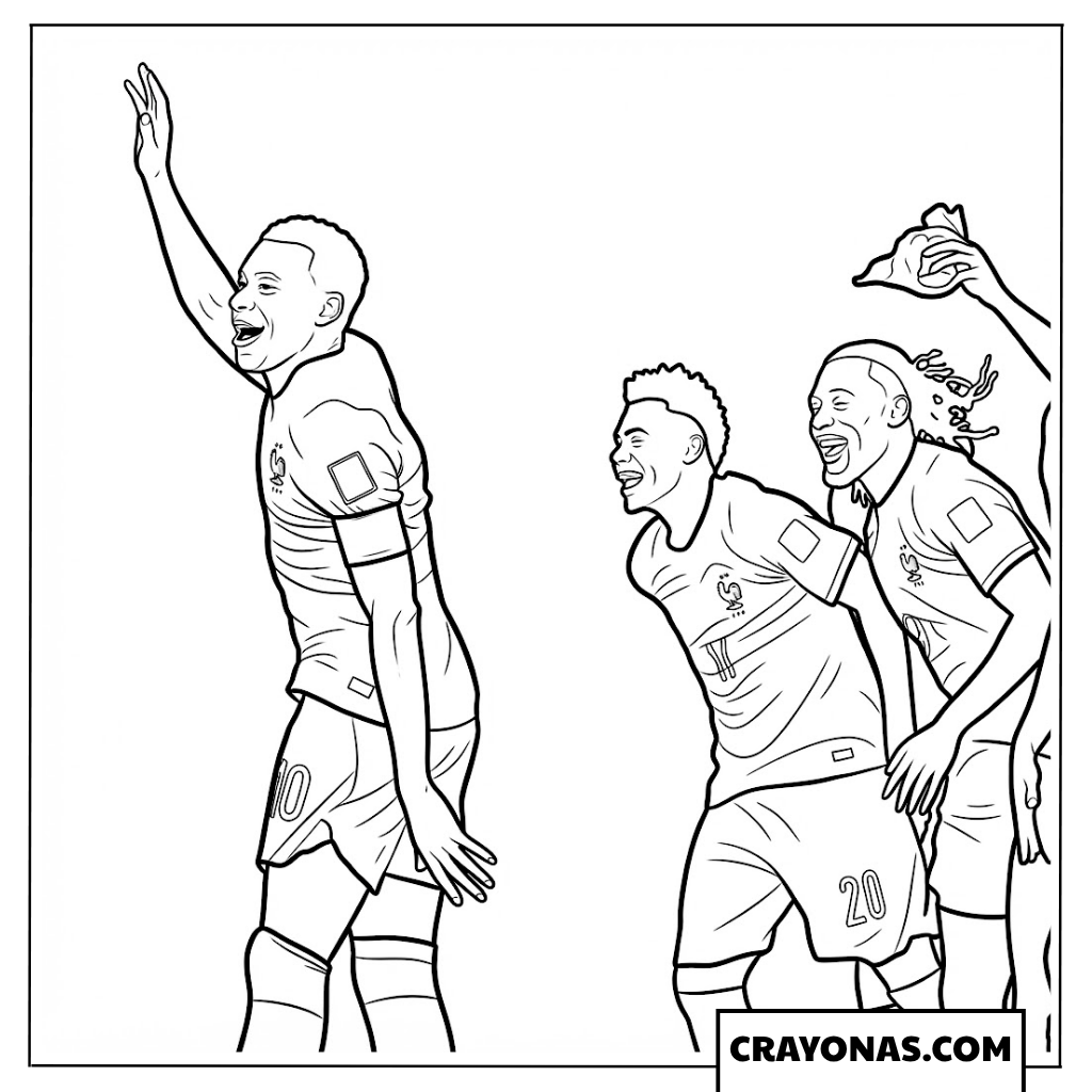 France Victory Celebration Coloring Page
