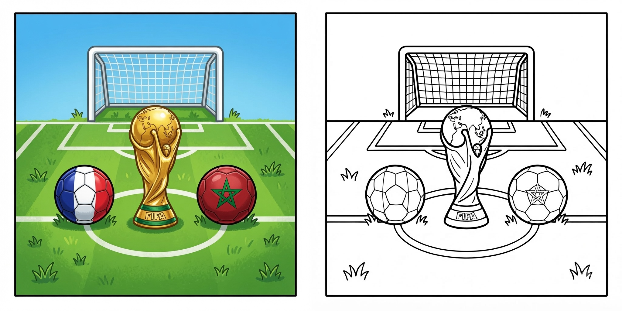France vs Morocco World Cup 2026 Coloring Pages ft - 1